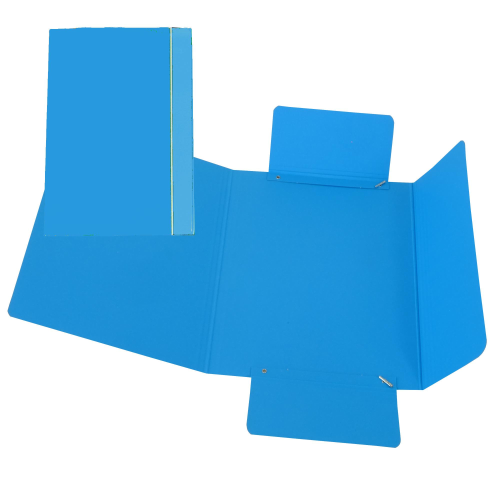 Cartella 3 lembi con elastico - A5 - dorso variabile - cartone plastificato - azzurro - Cartotecnica del Garda
